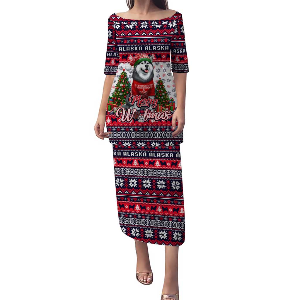 Alaska Merry Woofmas Puletasi Christmas Dog Art Style - Wonder Print Shop