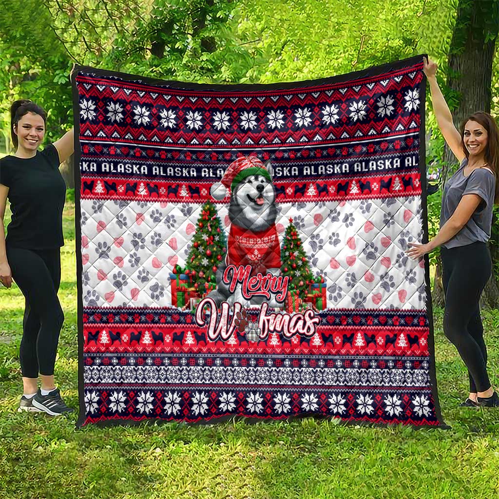Alaska Merry Woofmas Quilt Christmas Dog Art Style - Wonder Print Shop