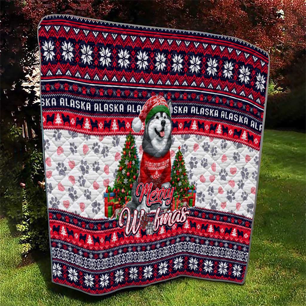 Alaska Merry Woofmas Quilt Christmas Dog Art Style - Wonder Print Shop