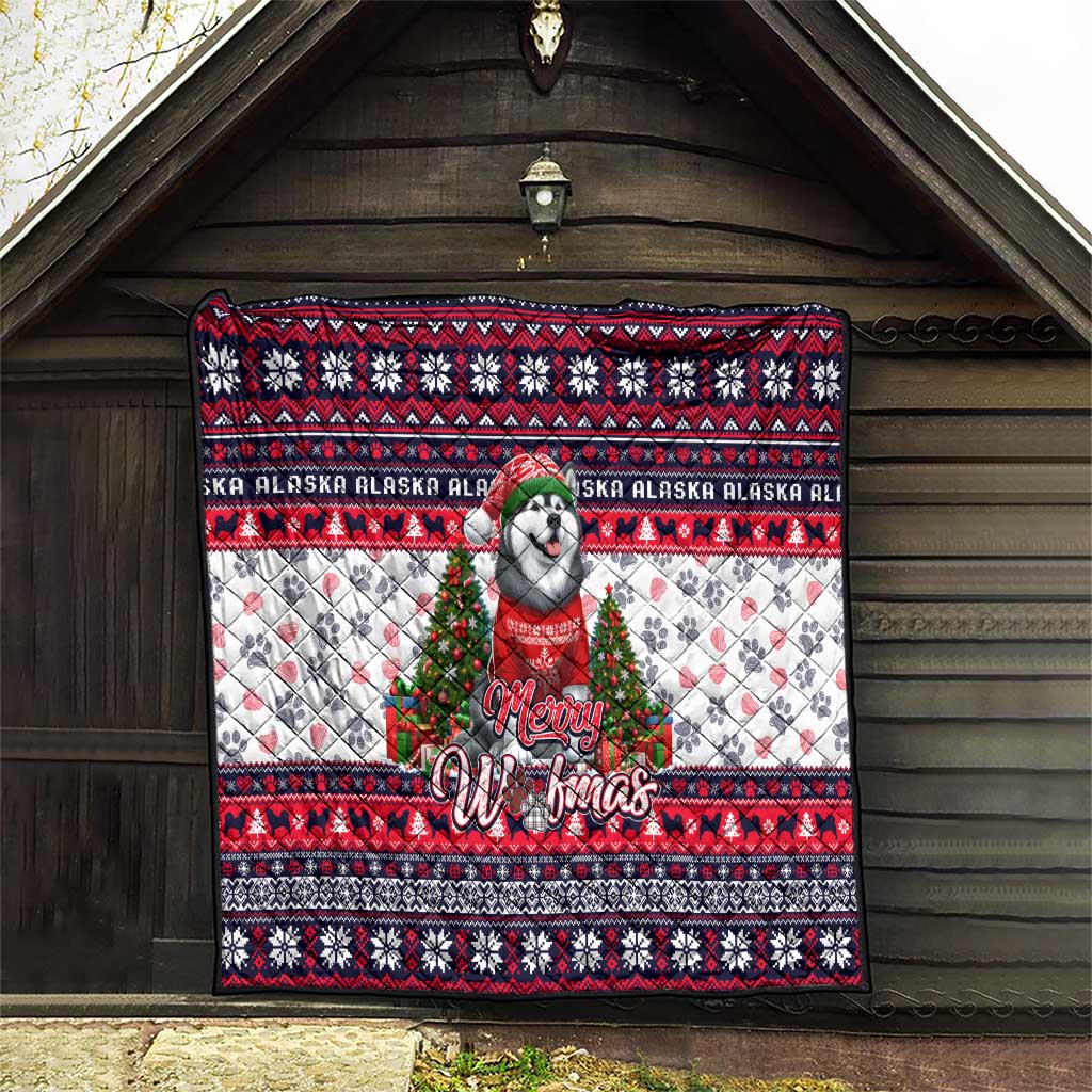 Alaska Merry Woofmas Quilt Christmas Dog Art Style - Wonder Print Shop