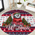 Alaska Merry Woofmas Round Carpet Christmas Dog Art Style