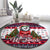Alaska Merry Woofmas Round Carpet Christmas Dog Art Style