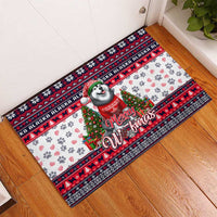 Alaska Merry Woofmas Rubber Doormat Christmas Dog Art Style - Wonder Print Shop