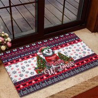 Alaska Merry Woofmas Rubber Doormat Christmas Dog Art Style - Wonder Print Shop