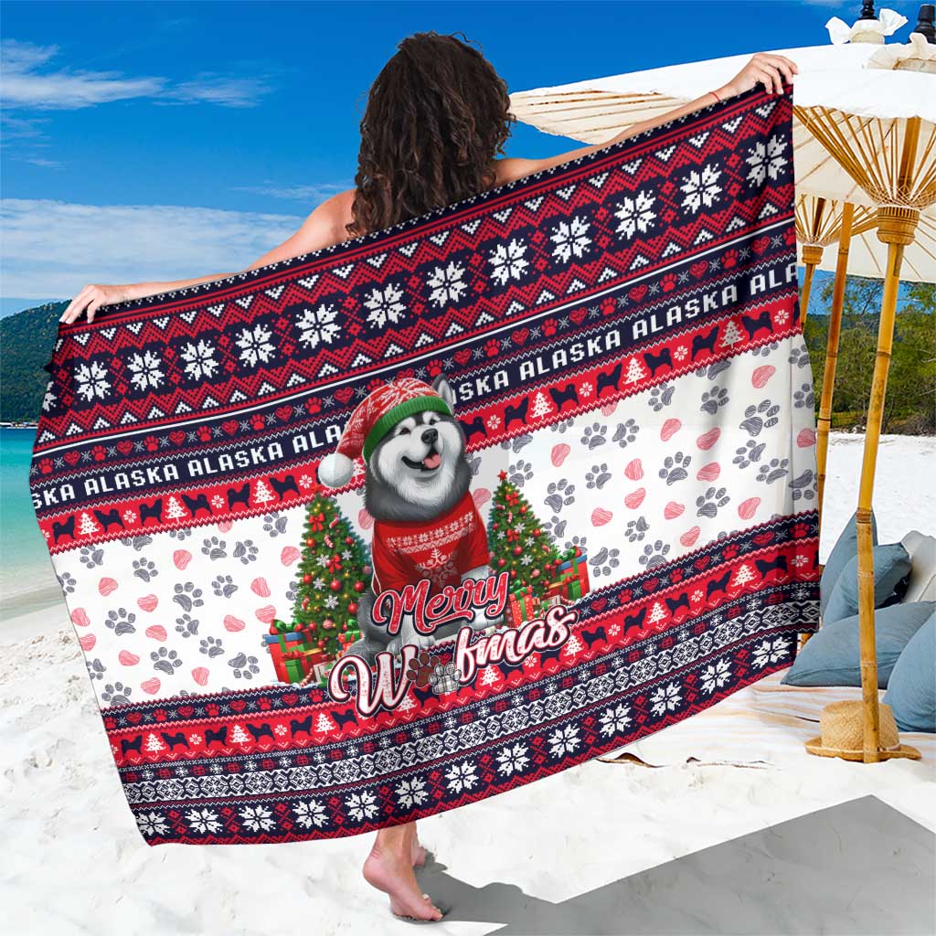 Alaska Merry Woofmas Sarong Christmas Dog Art Style - Wonder Print Shop