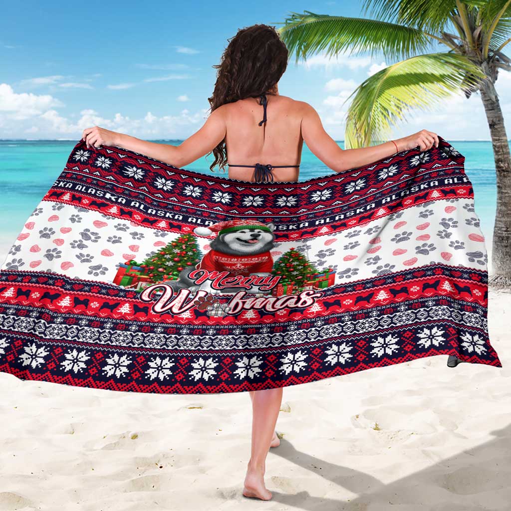 Alaska Merry Woofmas Sarong Christmas Dog Art Style - Wonder Print Shop