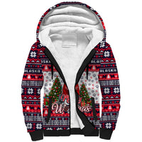 Alaska Merry Woofmas Sherpa Hoodie Christmas Dog Art Style - Wonder Print Shop