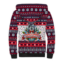 Alaska Merry Woofmas Sherpa Hoodie Christmas Dog Art Style - Wonder Print Shop
