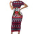 Alaska Merry Woofmas Short Sleeve Bodycon Dress Christmas Dog Art Style - Wonder Print Shop