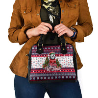 Alaska Merry Woofmas Shoulder Handbag Christmas Dog Art Style