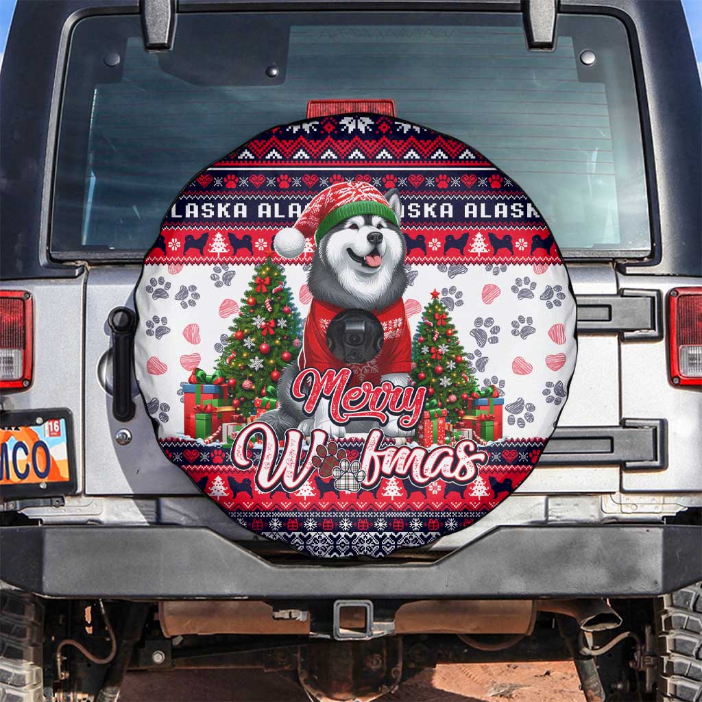 Alaska Merry Woofmas Spare Tire Cover Christmas Dog Art Style - Wonder Print Shop