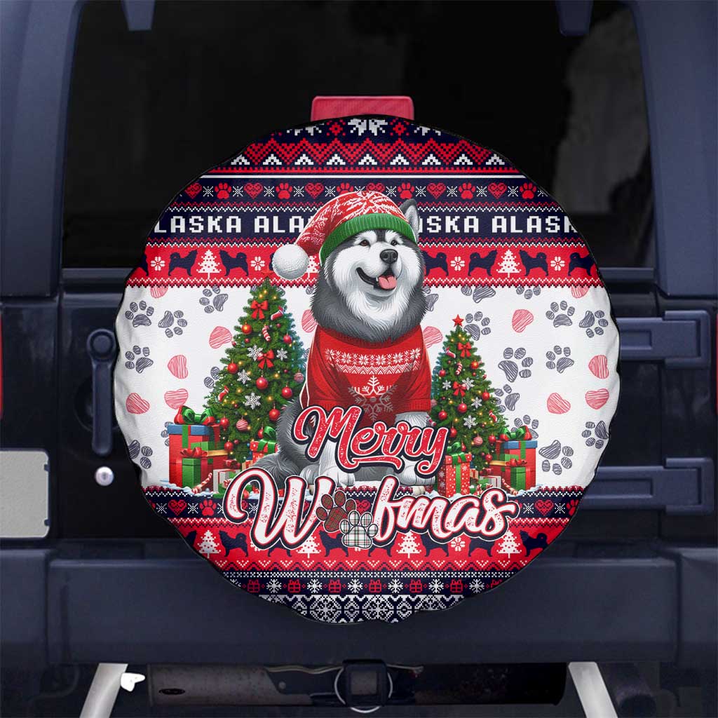 Alaska Merry Woofmas Spare Tire Cover Christmas Dog Art Style - Wonder Print Shop