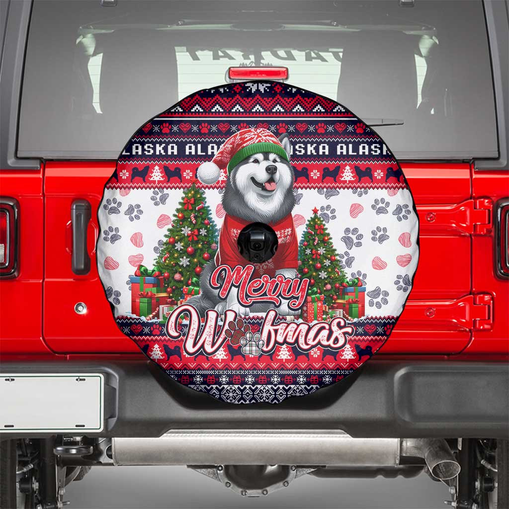 Alaska Merry Woofmas Spare Tire Cover Christmas Dog Art Style - Wonder Print Shop
