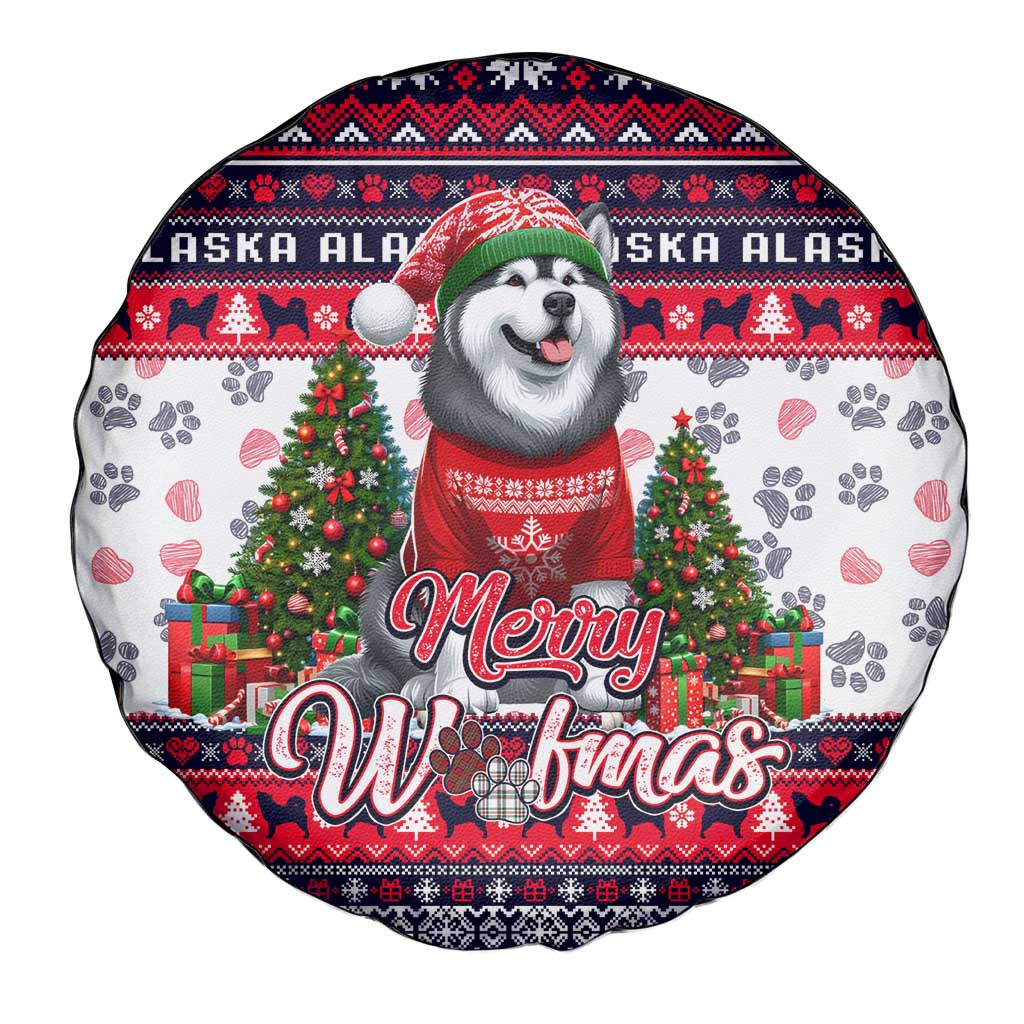 Alaska Merry Woofmas Spare Tire Cover Christmas Dog Art Style - Wonder Print Shop