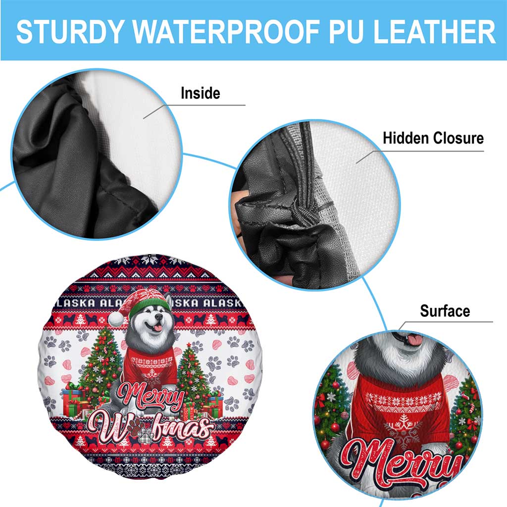 Alaska Merry Woofmas Spare Tire Cover Christmas Dog Art Style - Wonder Print Shop