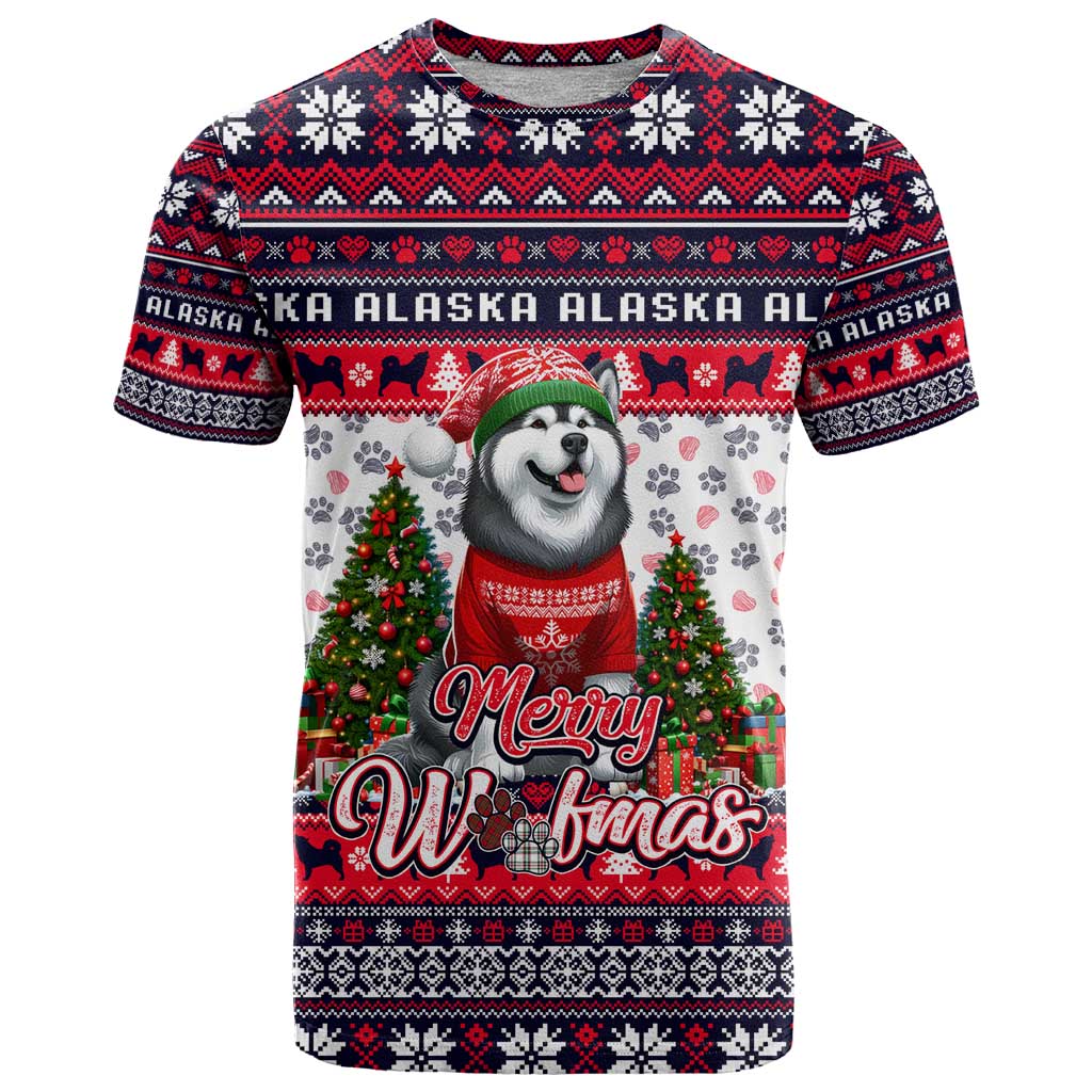 Alaska Merry Woofmas T Shirt Christmas Dog Art Style - Wonder Print Shop