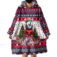 Alaska Merry Woofmas Wearable Blanket Hoodie Christmas Dog Art Style - Wonder Print Shop