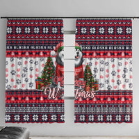 Alaska Merry Woofmas Window Curtain Christmas Dog Art Style - Wonder Print Shop