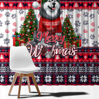 Alaska Merry Woofmas Window Curtain Christmas Dog Art Style - Wonder Print Shop