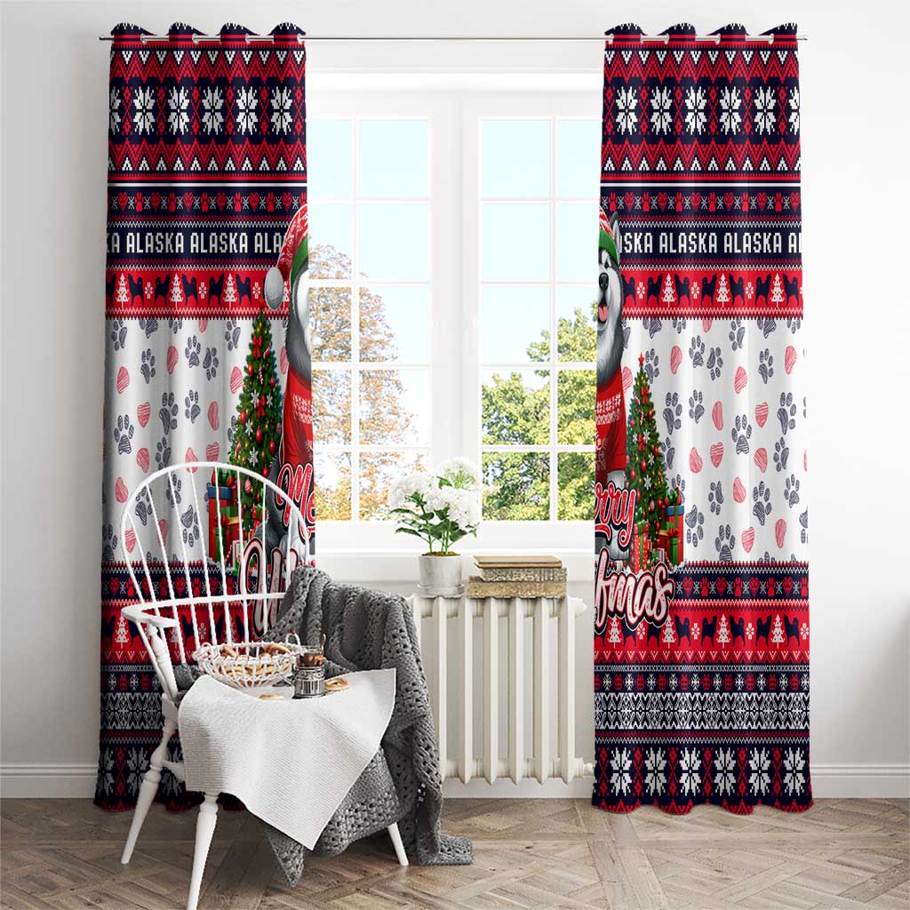Alaska Merry Woofmas Window Curtain Christmas Dog Art Style - Wonder Print Shop