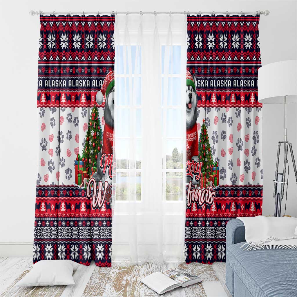 Alaska Merry Woofmas Window Curtain Christmas Dog Art Style - Wonder Print Shop