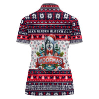 Alaska Merry Woofmas Women Polo Shirt Christmas Dog Art Style - Wonder Print Shop