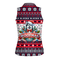 Alaska Merry Woofmas Women Sleeveless Polo Shirt Christmas Dog Art Style - Wonder Print Shop