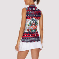 Alaska Merry Woofmas Women Sleeveless Polo Shirt Christmas Dog Art Style - Wonder Print Shop
