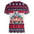 Alaska Merry Woofmas Women V-Neck T-Shirt Christmas Dog Art Style - Wonder Print Shop