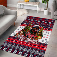 Rottweiler Merry Woofmas Area Rug Christmas Dog Art Style - Wonder Print Shop