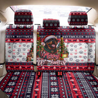Rottweiler Merry Woofmas Back Car Seat Cover Christmas Dog Art Style - Wonder Print Shop