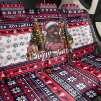 Rottweiler Merry Woofmas Back Car Seat Cover Christmas Dog Art Style - Wonder Print Shop
