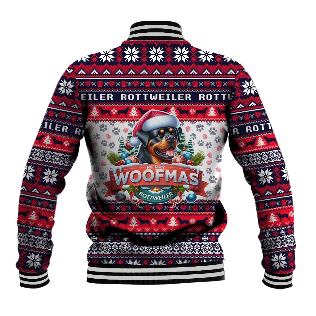 Rottweiler Merry Woofmas Baseball Jacket Christmas Dog Art Style - Wonder Print Shop