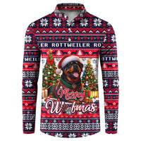 Rottweiler Merry Woofmas Button Sweatshirt Christmas Dog Art Style - Wonder Print Shop