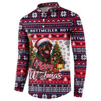 Rottweiler Merry Woofmas Button Sweatshirt Christmas Dog Art Style - Wonder Print Shop