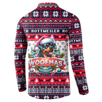 Rottweiler Merry Woofmas Button Sweatshirt Christmas Dog Art Style - Wonder Print Shop