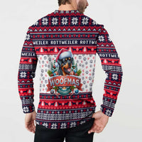Rottweiler Merry Woofmas Button Sweatshirt Christmas Dog Art Style - Wonder Print Shop