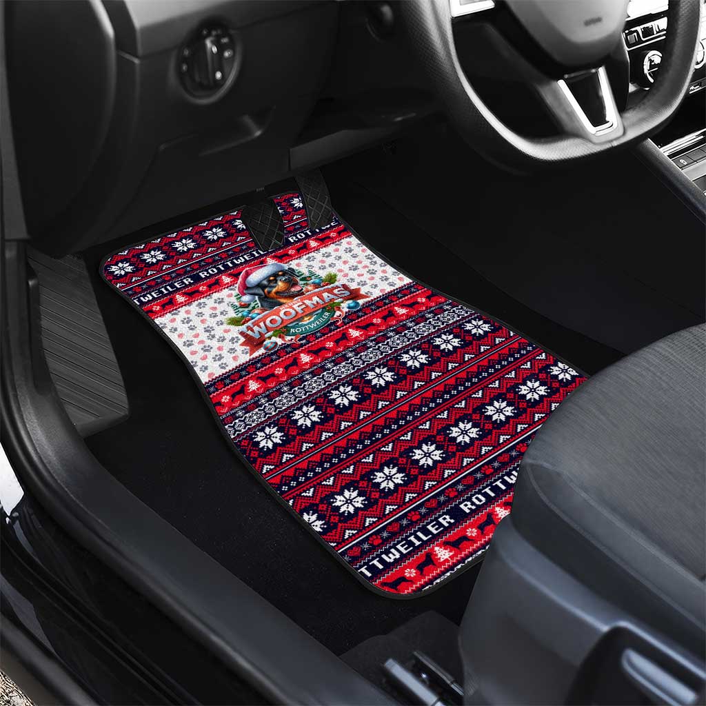 Rottweiler Merry Woofmas Car Mats Christmas Dog Art Style - Wonder Print Shop