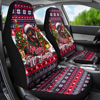 Rottweiler Merry Woofmas Car Seat Cover Christmas Dog Art Style - Wonder Print Shop