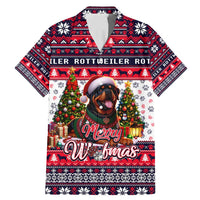 Rottweiler Merry Woofmas Family Matching Mermaid Dress and Hawaiian Shirt Christmas Dog Art Style - Wonder Print Shop