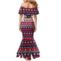 Rottweiler Merry Woofmas Family Matching Mermaid Dress and Hawaiian Shirt Christmas Dog Art Style - Wonder Print Shop