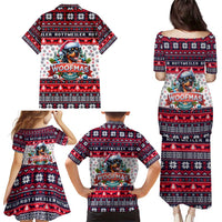 Rottweiler Merry Woofmas Family Matching Puletasi and Hawaiian Shirt Christmas Dog Art Style - Wonder Print Shop