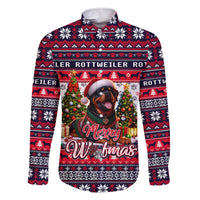 Rottweiler Merry Woofmas Family Matching Short Sleeve Bodycon Dress and Hawaiian Shirt Christmas Dog Art Style - Wonder Print Shop