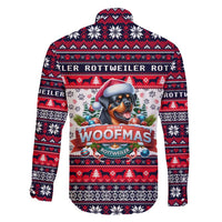 Rottweiler Merry Woofmas Family Matching Short Sleeve Bodycon Dress and Hawaiian Shirt Christmas Dog Art Style - Wonder Print Shop