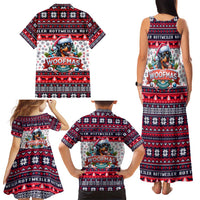 Rottweiler Merry Woofmas Family Matching Tank Maxi Dress and Hawaiian Shirt Christmas Dog Art Style - Wonder Print Shop