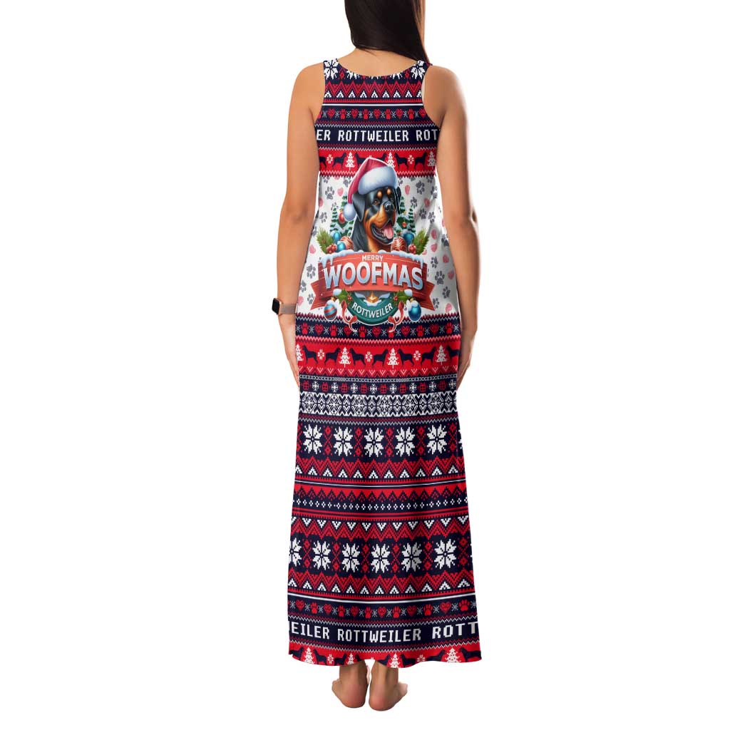 Rottweiler Merry Woofmas Family Matching Tank Maxi Dress and Hawaiian Shirt Christmas Dog Art Style - Wonder Print Shop