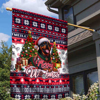 Rottweiler Merry Woofmas Garden Flag Christmas Dog Art Style - Wonder Print Shop