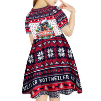 Rottweiler Merry Woofmas Kid Short Sleeve Dress Christmas Dog Art Style - Wonder Print Shop