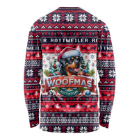 Rottweiler Merry Woofmas Long Sleeve Shirt Christmas Dog Art Style - Wonder Print Shop
