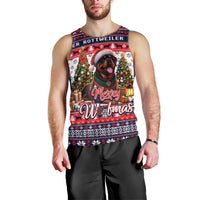 Rottweiler Merry Woofmas Men Tank Top Christmas Dog Art Style - Wonder Print Shop